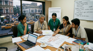 Palliative care team in Kolkata discussing a customized pain management plan.