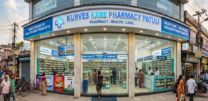 Kurves Kare Pharmacy Patuli storefront with a wide range of healthcare products.